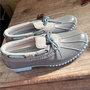 Gray and Blue Duck Shoes